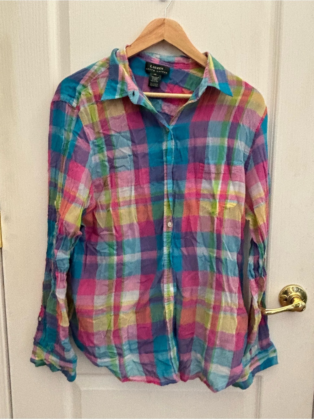 Lauren Ralph Multicolor Plaid Button-Down Shirt woman’s